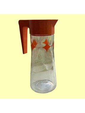 Vintage Anchor Hocking MCM 1969 Starburst Glass TANG Pitcher Carafe